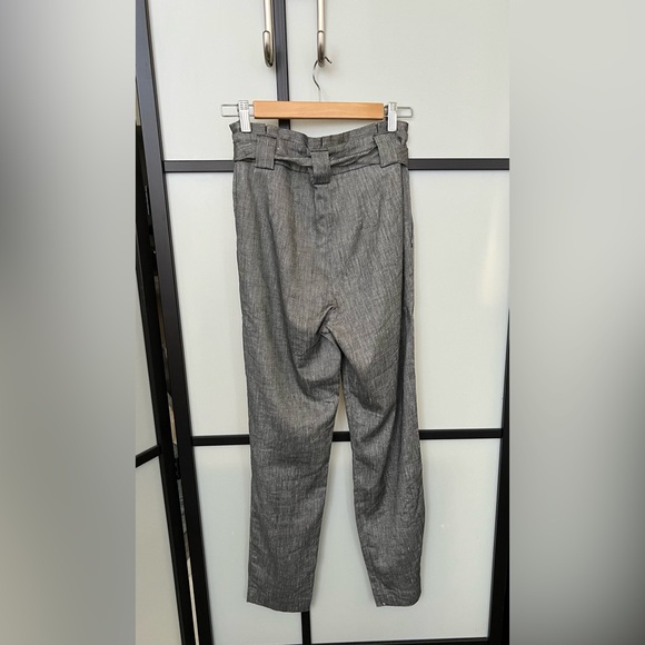 Express Paperbag Ankle High Rise Pants Sz 0R XS 0 Linen - Picture 3 of 9